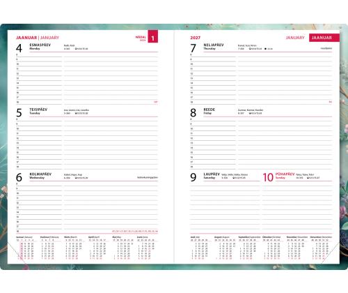 Raamatkalender NÄDAL A5, horisontaal, kõvaköide, (PILT 2) 00030/41141