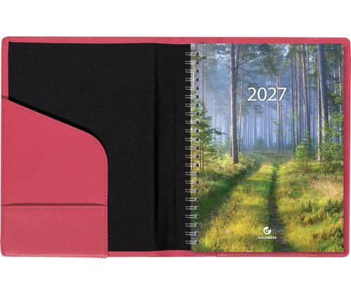 Raamatkalender Boss Nädal A5 vertikaal Shine kaaned (PUNANE) 00069/41159