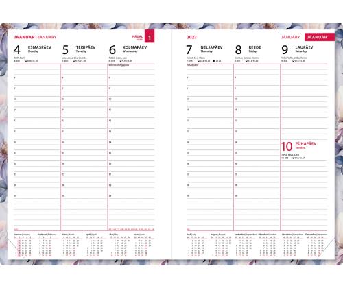 Raamatkalender NÄDAL A5, vertikaal, kõvaköide, (PILT 1) 00040/46060
