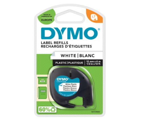 Kleepkirjalintmarkeerimislint DYMO LetraTag 91221 12mm x 4m valge plast