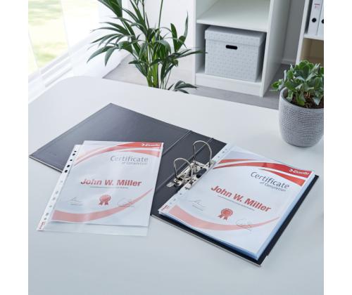 Kiletasku köidetav A4 ESSELTE 105mic ülevalt avatud kirgas 100tk