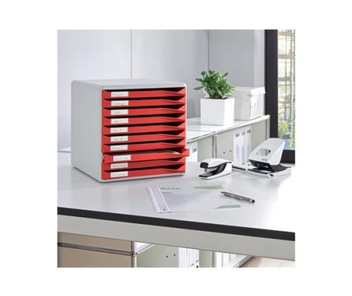 Sahtliboks 285x290x355 LEITZ 10-sahtliga A4 punane