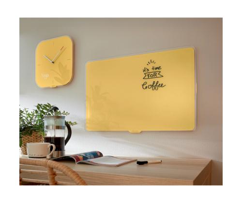 Klaastahvel-magnettahvel 600x400mm kollane LEITZ Cosy