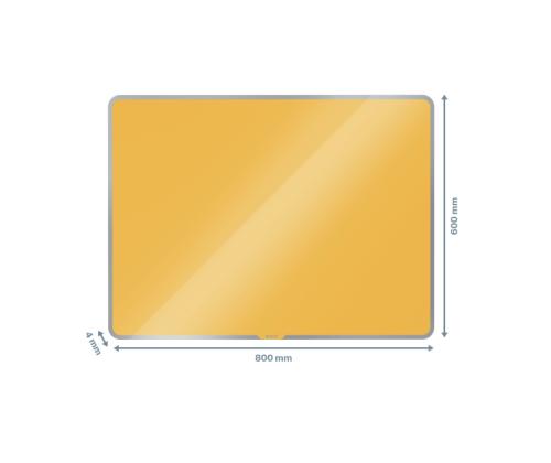 Klaastahvel-magnettahvel 800x600mm kollane LEITZ Cosy