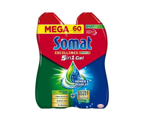 Nõudepesumasina geel SOMAT Excellence Anti-Grease 2x30pk 1,08L