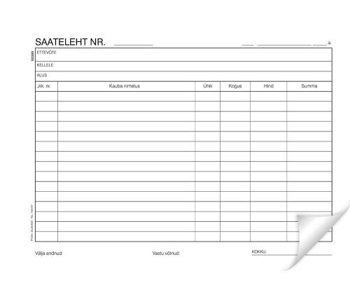 Blankett A5 saateleht isekopeeruv 100l pakis