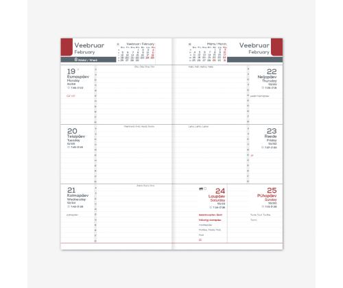 Taskukalender Midimärkmik Lux Nädal H tumesinine 2913403209