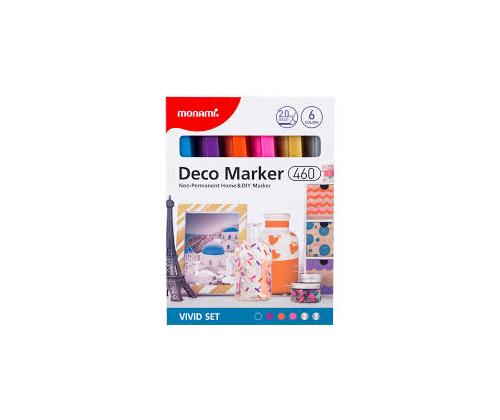 Akrüülmarkerid MonAmi Deco 460 6 metallic neoonvärvi pakis