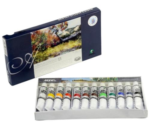 Akrüülvärvid 12 erinevat värvi 12ml Maries