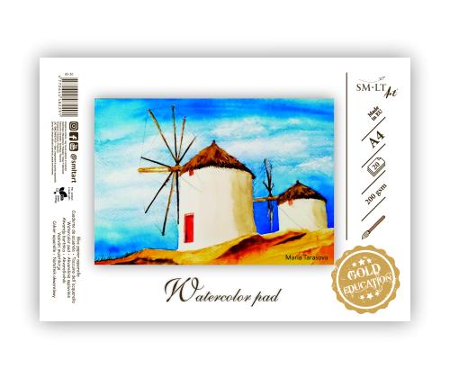 Akvarellpaber A4 200g Gold SMLT 20 lehte