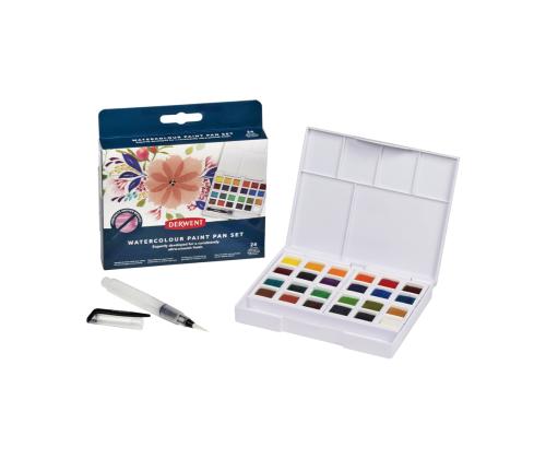 Akvarellvärvid Derwent 12v plastkarbis