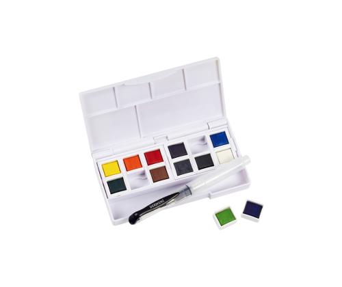 Akvarellvärvid Derwent 12v plastkarbis