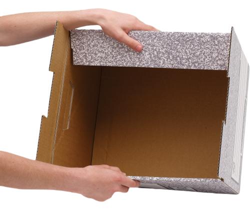 Arhiivikast kaanega FELLOWES 325x285x385mm hall/valge