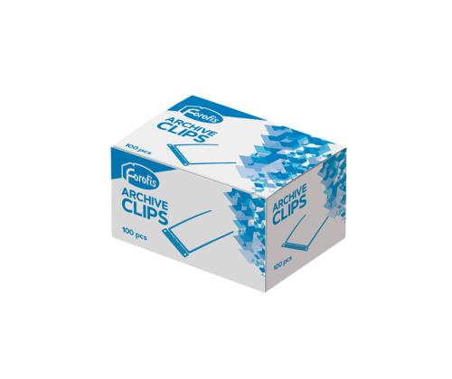 Arhiiviklamber FOROFIS ilma traadita sinine plastikust 100tk