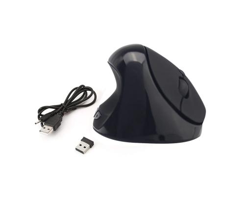 Arvutihiir ergonoomiline 6D mini vertikaalne must juhtmeta