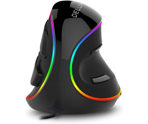 Arvutihiir ergonoomiline Delux XL vertikaalne juhtmeta must