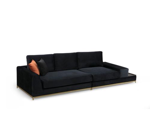 Line With Side Table - Black