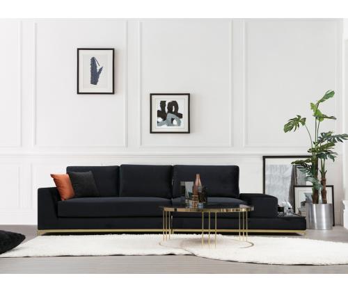 Line With Side Table - Black