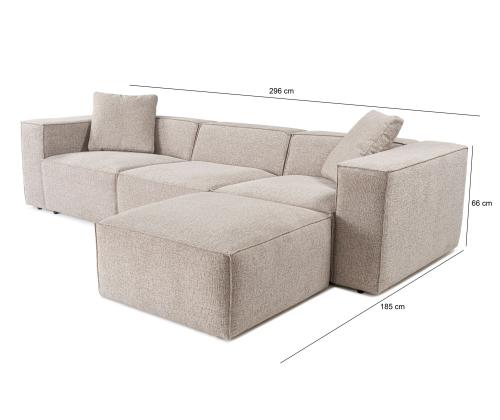 Lora (L1-O1-1R-POUFFE ) - Mocha