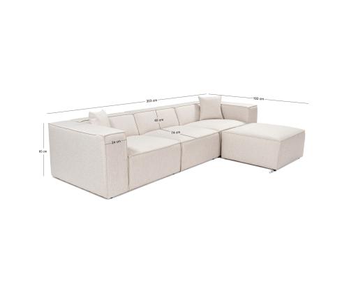 Lora (L1-O1-1R-POUFFE ) - Light Brown