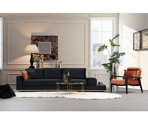 Line With Side Table - Black