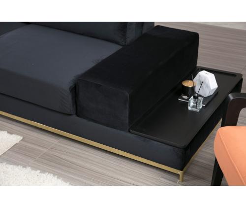 Line With Side Table - Black