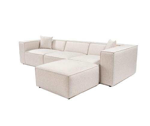 Lora (L1-O1-1R-POUFFE ) - Light Brown
