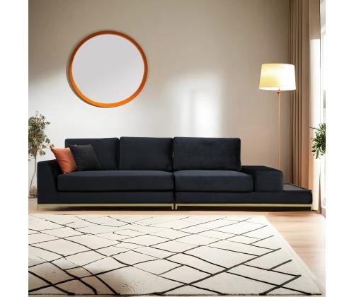 Line With Side Table - Black