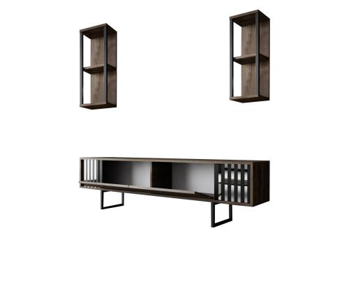 Chrome Line Set - Walnut, Black