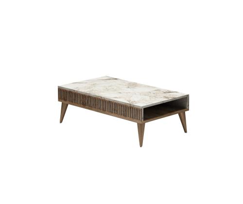 Milan - Walnut, White Marble