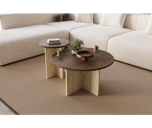 Kohvilaud Private - Walnut, Travertine