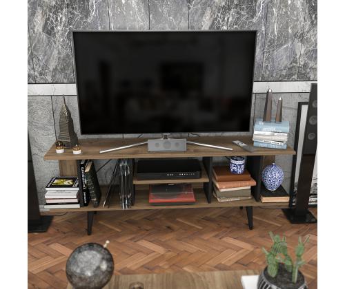 TV laud Akya - Walnut, Black