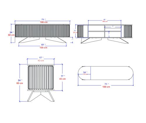 TV laud Stor - Sapphire, White