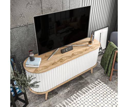TV laud Stor - Oud Oak, White