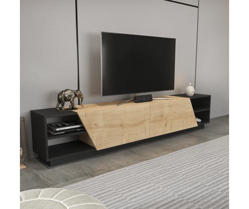 TV laud Rhodes - Anthracite, Oak