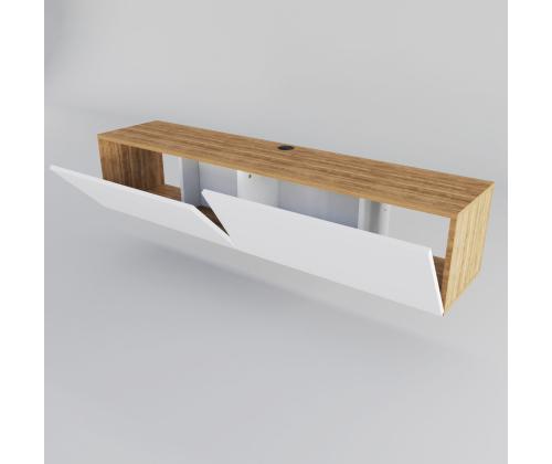 TV laud Poling - White, Walnut