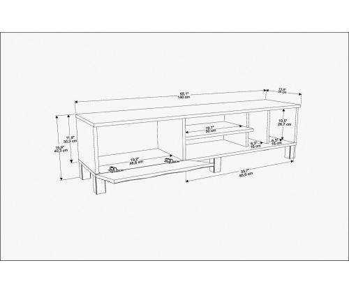 TV laud Olyo - Walnut, White