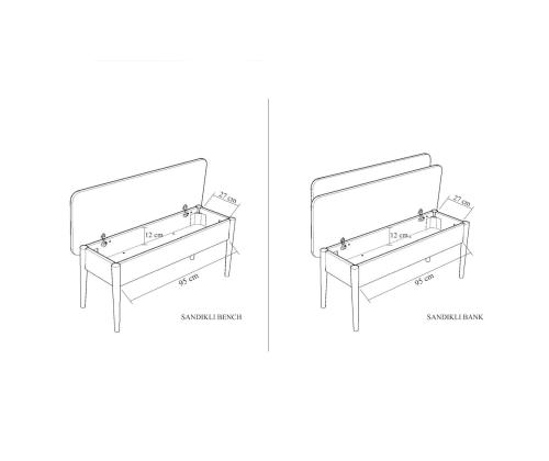 Vina Bench Walnut, Stone