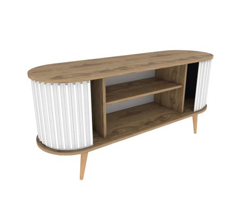 TV laud Stor - Oud Oak, White