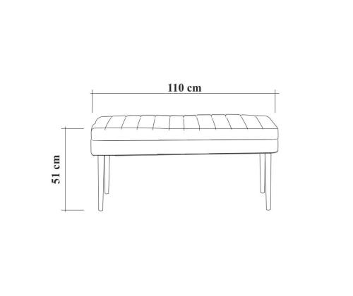 Vina Bench Walnut, Stone