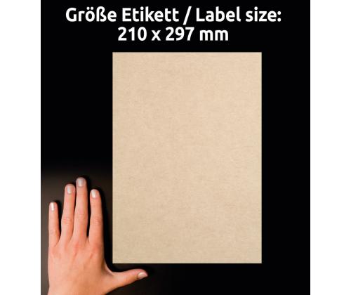 Kleebisetikett ökoloogiline AVERY Zweckform 210x297mm 25 lehte pruun (L7109-25)