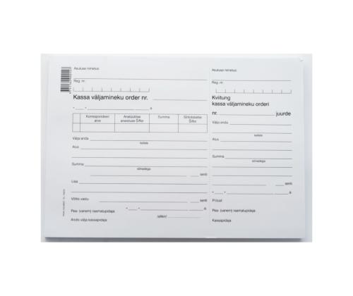 Blankett A5 kassa väljamineku order laiuti 100 lehte