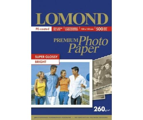 Lomond Premium Photo Paper Super Glossy 260 g/m2 10x15, 500 sheets, Bright