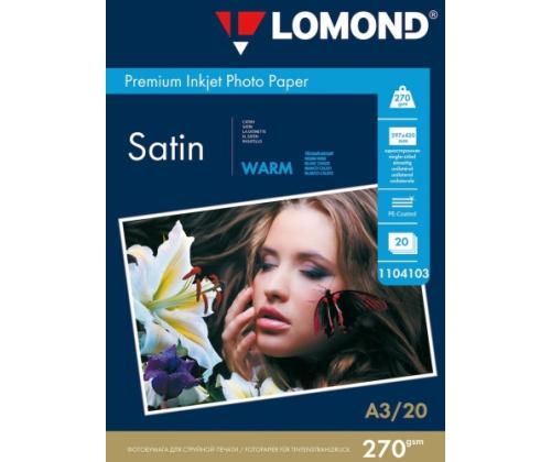 Lomond Premium Photo Paper Satin 270 g/m2 A3, 20 sheets, Warm