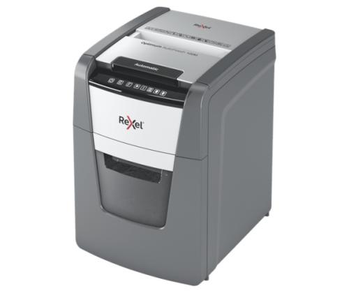 Rexel Optimum AutoFeed+ 100M Paper Shredder, Micro-cut shredding 2x15mm 55dB P-5 34L, Grey/Black