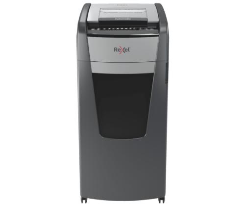 Rexel AutoFeed+ 600M Paper Shredder Micro cut shredding 2x15mm P-5 110L, 55 dB, Grey/Black
