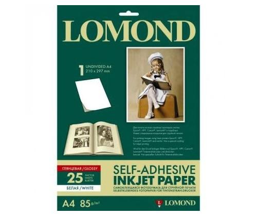 Lomond Self Adhesive Inkjet Photo Paper Glossy A4, 25 sheets