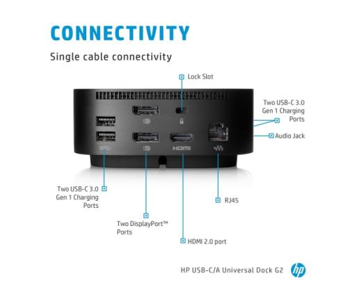 HP USB-C Dock G5 (26D32AA) Docking station, Black