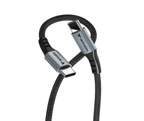 Verbatim 31845 Sync &amp; Charge Cable USB-C to USB-C 60W 480Mbps 120cm, Grey/Black