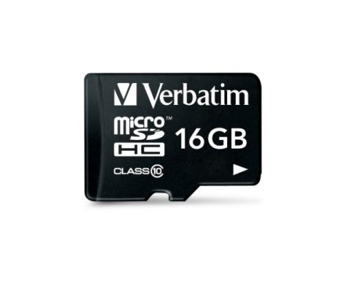 Verbatim 44082 Premium U1 Micro SDHC Memory Card 16GB + microSD to SD Adapter